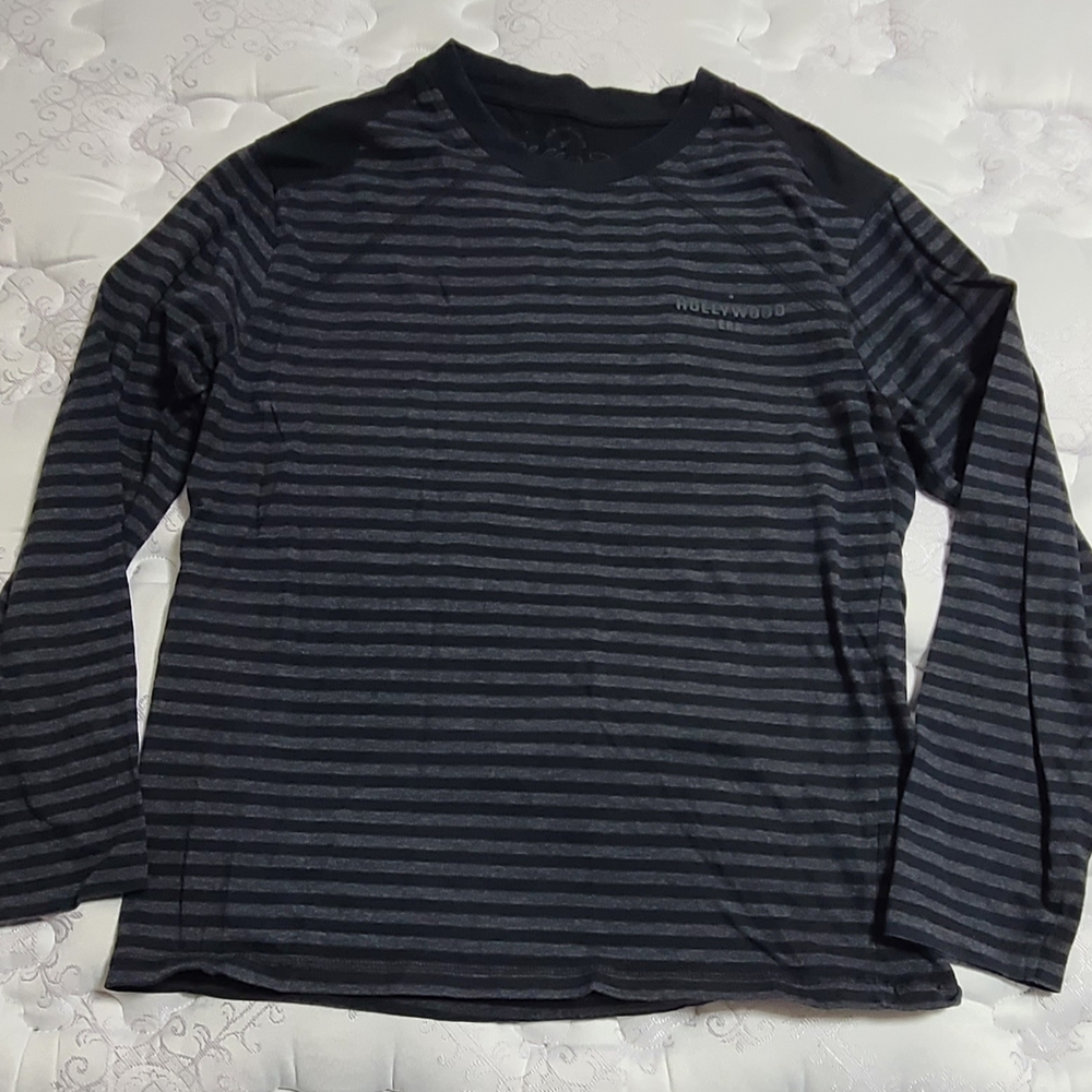 Black Striped Long Sleeve Men's Tee